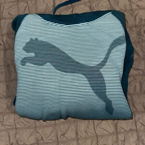 Puma Striped Teal and White Sweatshirt